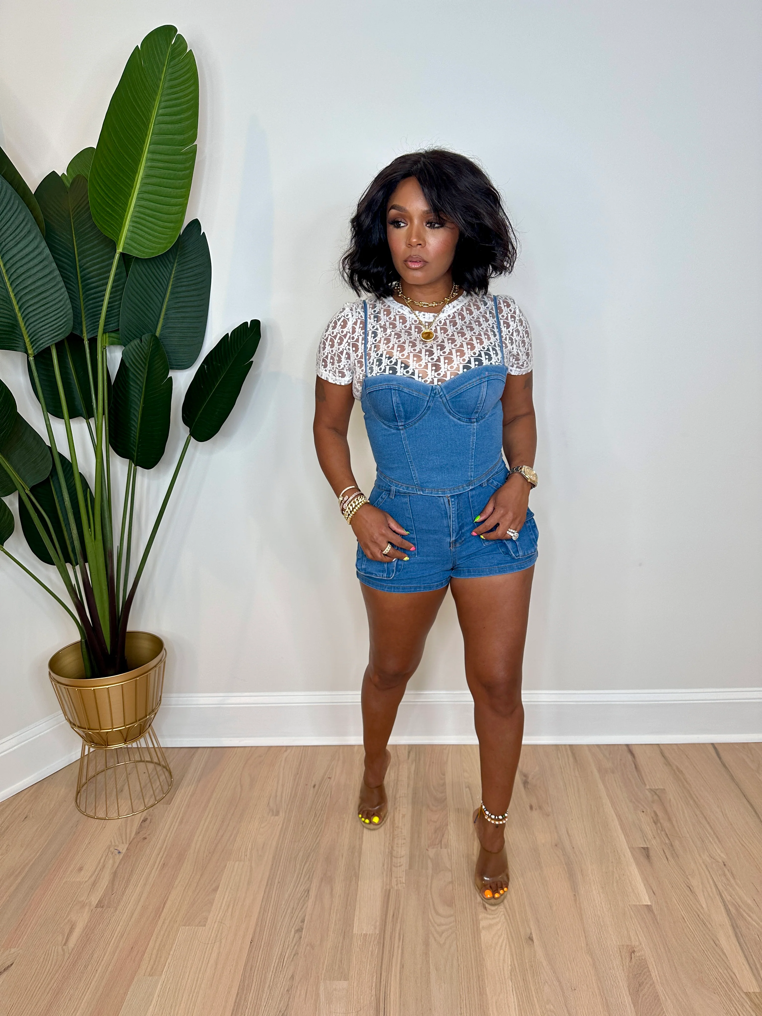 Double Denim Short Set - Image 3