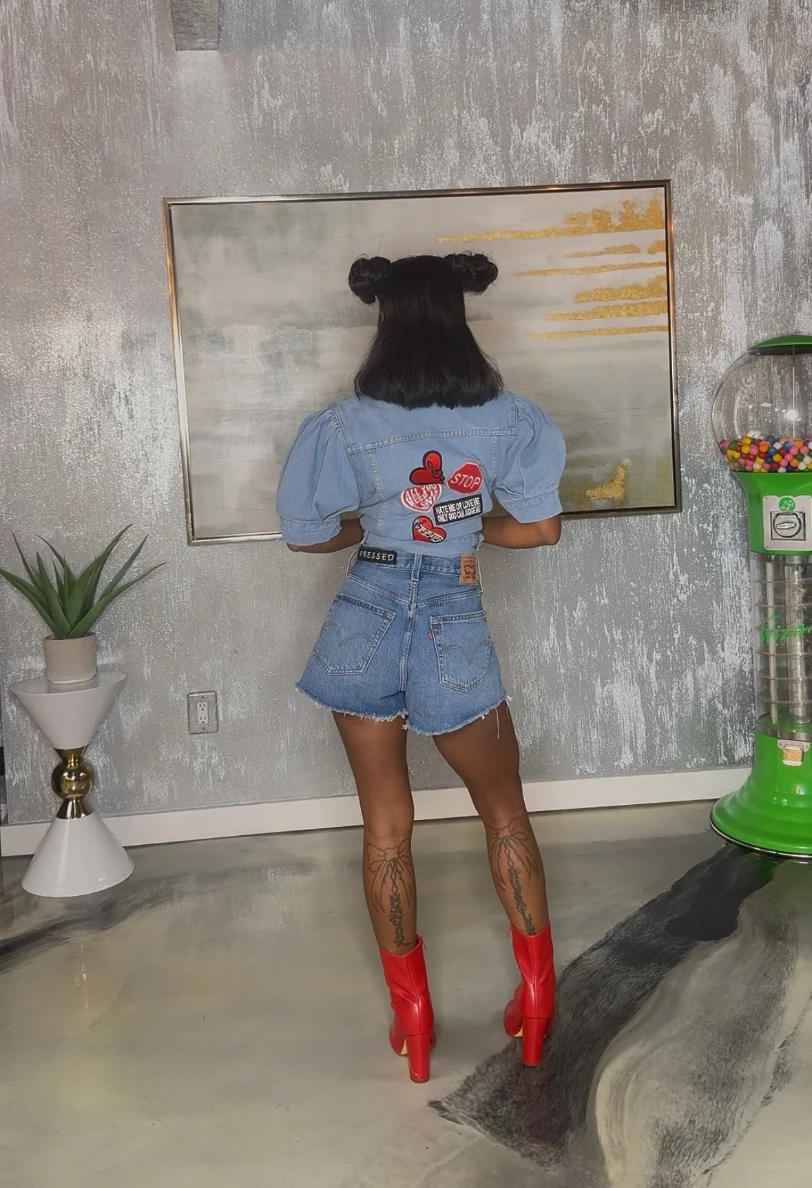 Patchy Denim Short Set - Image 2